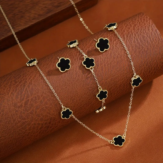 Elegant Clover Jewelry Set